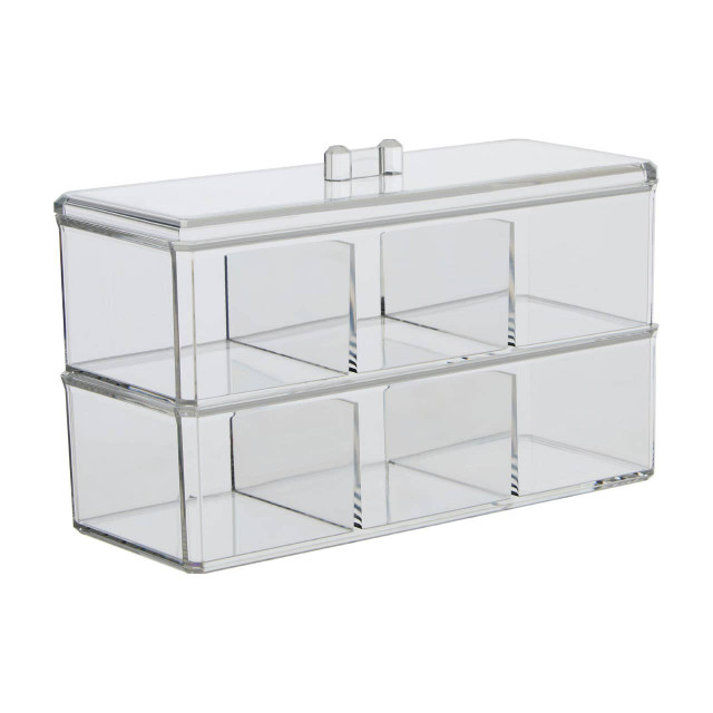 Premier Housewares Romm Six Compartment Clear Plastic Cosmetics Organiser