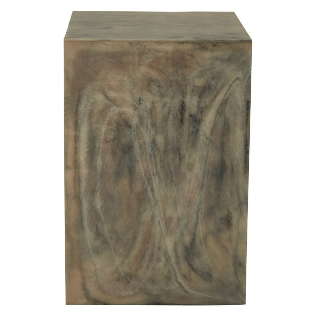 premier housewares Rosado Marble Effect Side Table and Stool