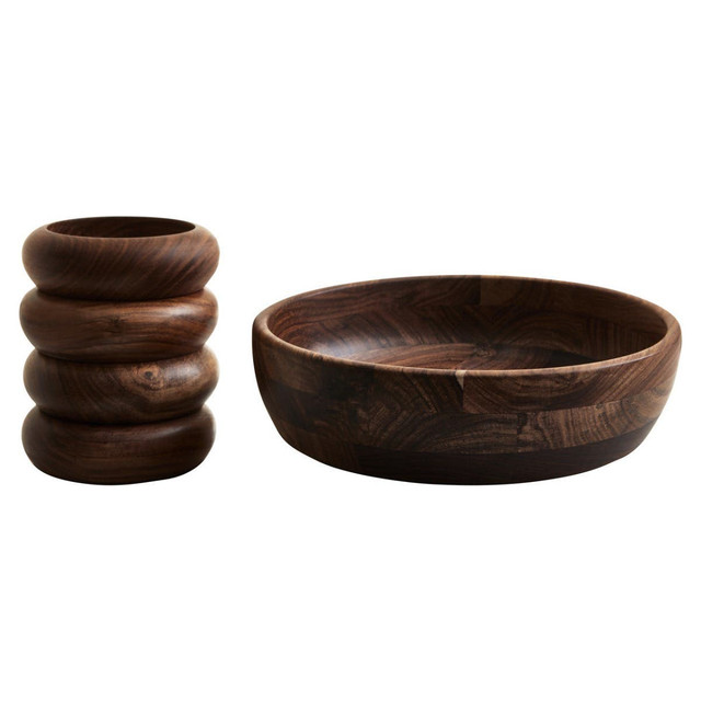 Premier Housewares Rosi Five Piece Sheesham Wood Salad Bowl Set