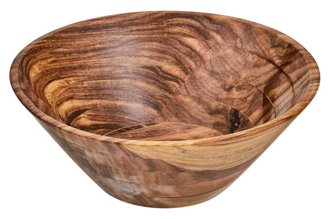 Premier Housewares Rosi Large Round Sheesham Wood Tapered Salad Bowl