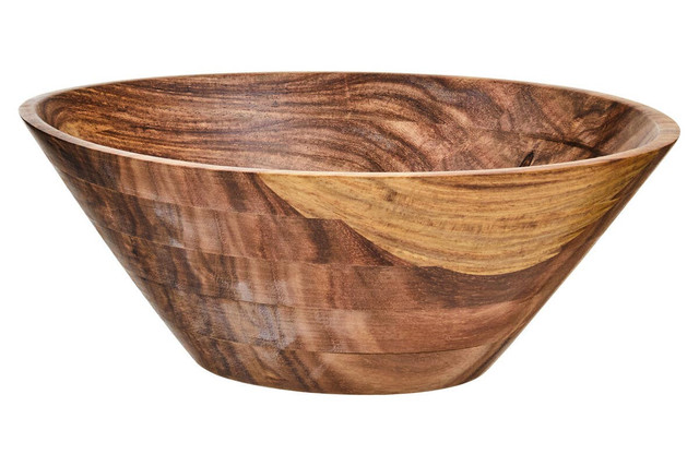 Premier Housewares Rosi Large Round Sheesham Wood Tapered Salad Bowl