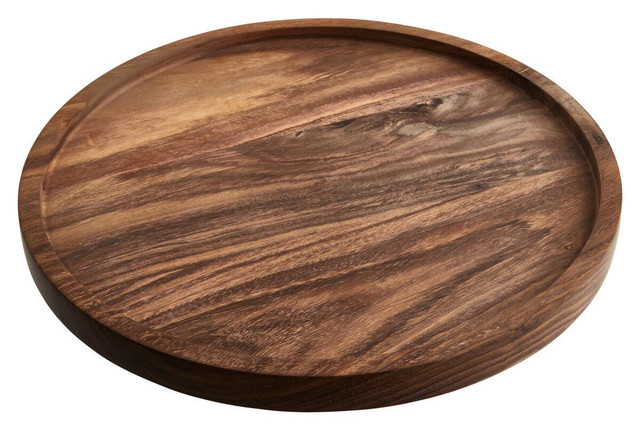 premier housewares Rosi Large Round Sheesham Wood Tray