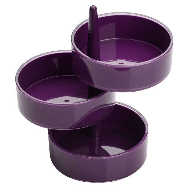 Premier Housewares Rota 3pc Purple Plastic Rotary Storage Tray Set
