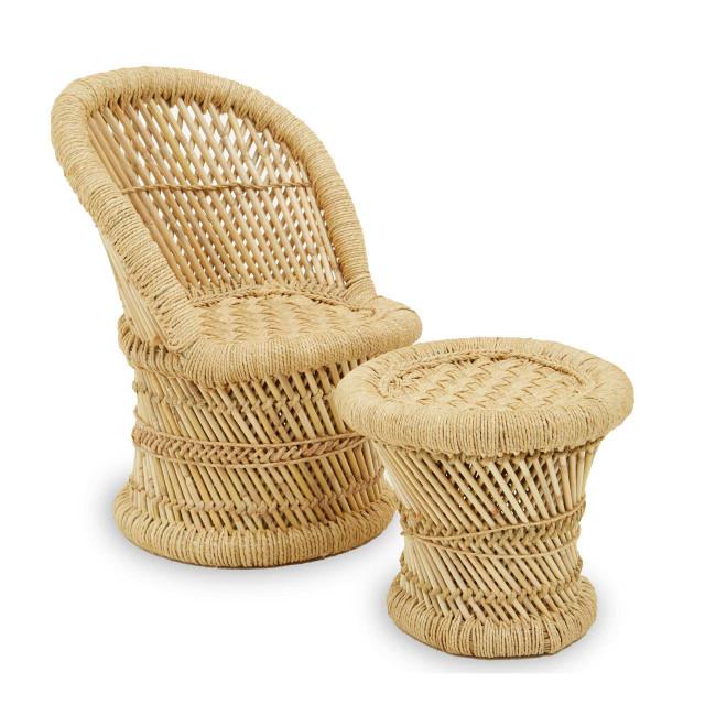 Premier Housewares Rowan Childrens Natural Chair And Stool