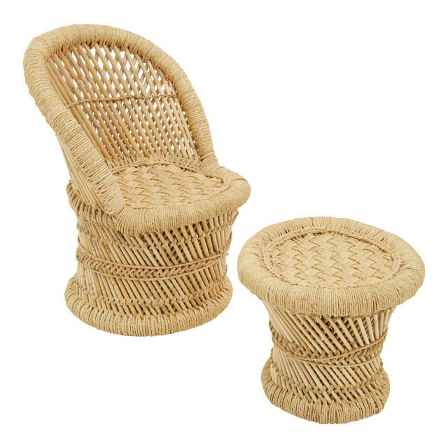 Premier Housewares Rowan Childrens Natural Chair And Stool
