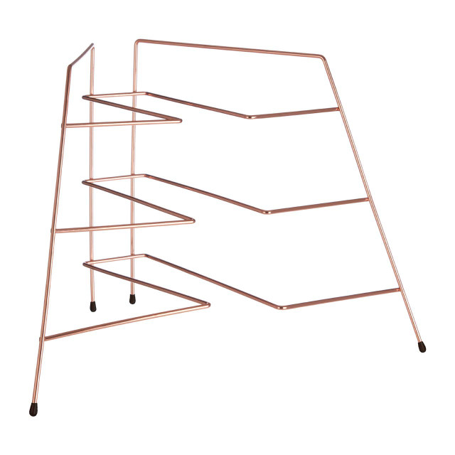 Premier Housewares Rowan Copper Plated Corner Plate Rack