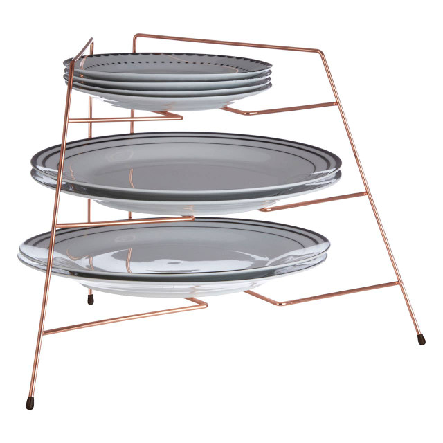 Premier Housewares Rowan Copper Plated Corner Plate Rack
