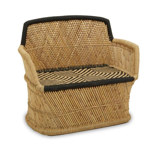 Premier Housewares Rowan Two Seater Natural And Black Sofa