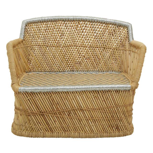 Premier Housewares Rowan Two Seater Natural And Silver Sofa