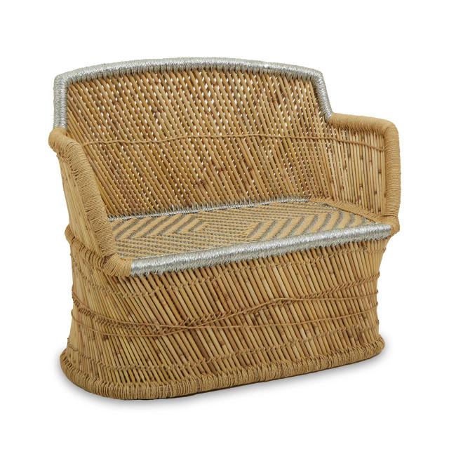 premier housewares Rowan Two Seater Natural And Silver Sofa