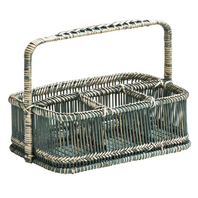 premier housewares Rustic Grey Washed Rectangular Caddy Basket