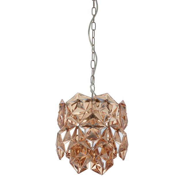 Premier Housewares Rydello Small Amber Glass Chandelier