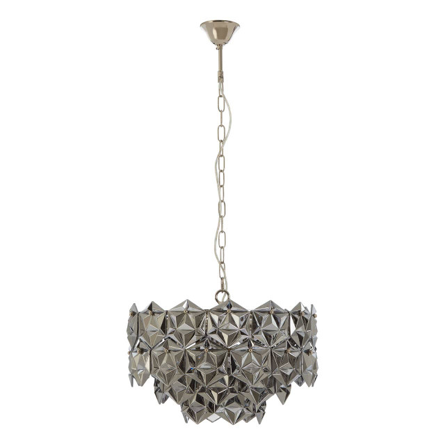 Premier Housewares Rydello Smoked Grey Glass Chandelier