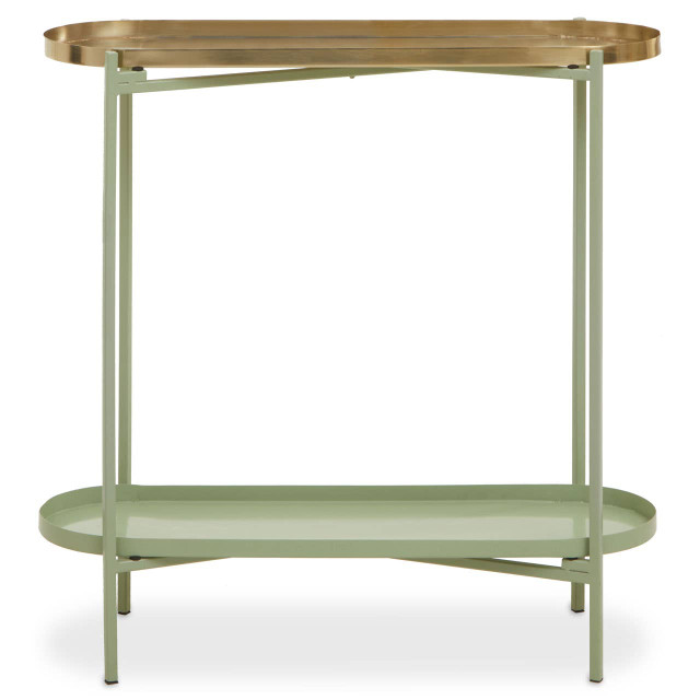Premier Housewares Sabia Green And Gold Iron Console Table