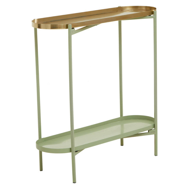Premier Housewares Sabia Green And Gold Iron Console Table