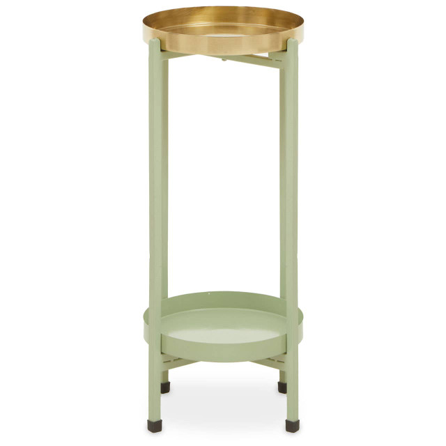 premier housewares Sabia Green And Gold Two Tiered Plant Stand