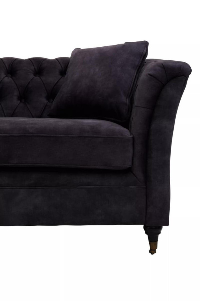Premier Housewares Sabrina Three Seat Grey Velvet Sofa