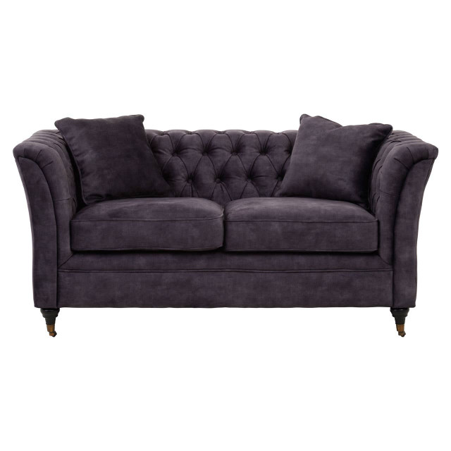 premier housewares Sabrina Two Seat Grey Velvet Sofa