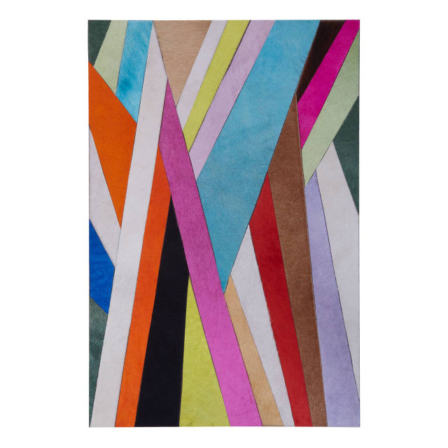 premier housewares Safira Genuine Leather Striped Wall Art