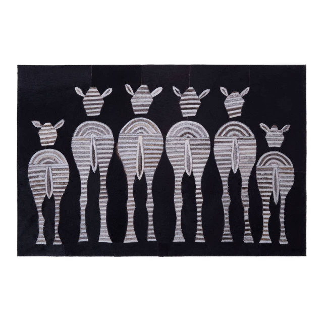 Premier Housewares Safira Leather Patchwork Zebra Wall Art