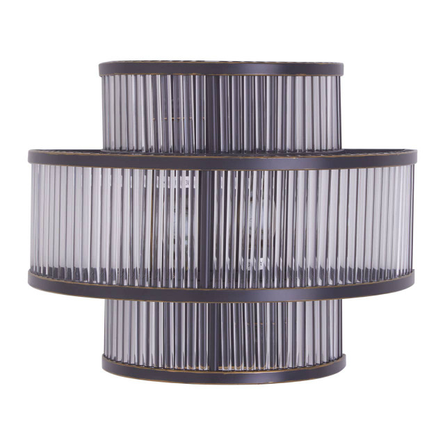 Premier Housewares Salasco 3 Tier Black Finish Glass Wall Light