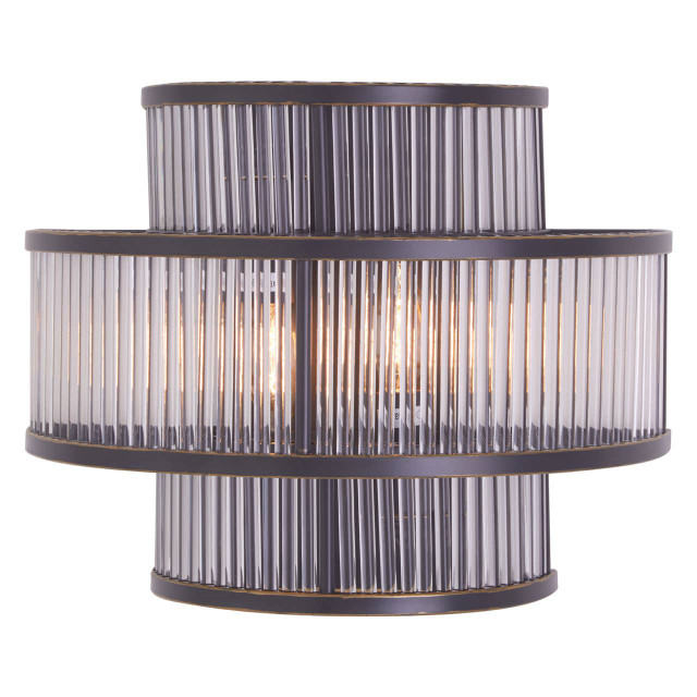 Premier Housewares Salasco 3 Tier Black Finish Glass Wall Light