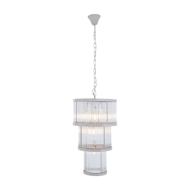 Premier Housewares Salasco 3 Tier Nickel Finish Chandelier 38cm