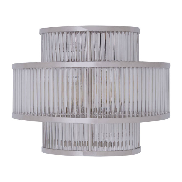 Premier Housewares Salasco 3 Tier Nickel Finish Glass Wall Light