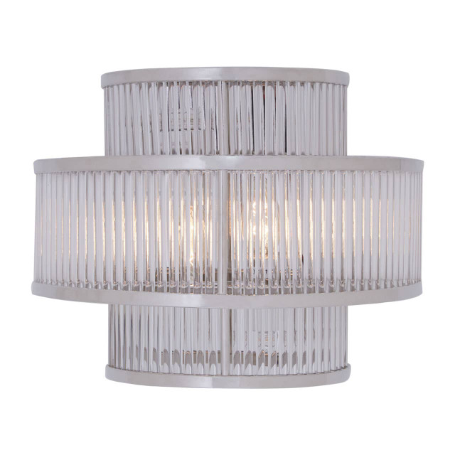 Premier Housewares Salasco 3 Tier Nickel Finish Glass Wall Light