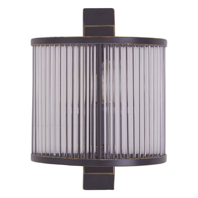 Premier Housewares Salasco Glass Wall Light With Black Finish