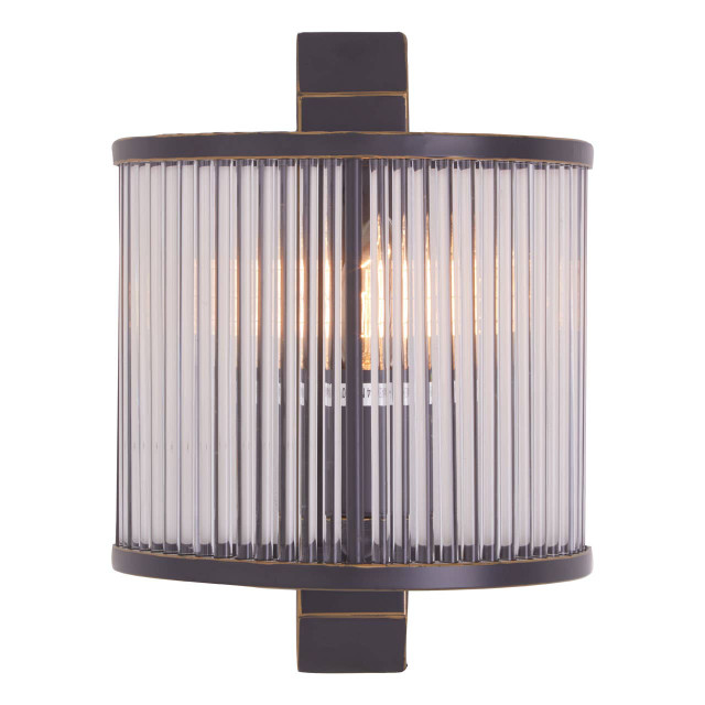 Premier Housewares Salasco Glass Wall Light With Black Finish