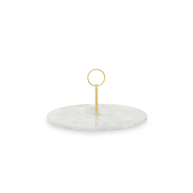 premier housewares Salerno Grey Marble Cake Stand With Gold Handle