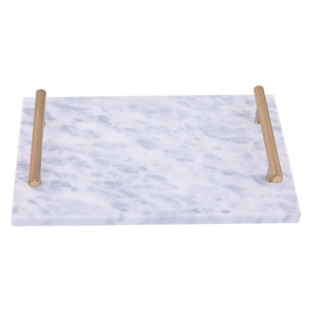 premier housewares Salerno Grey Marble Serving board with Gold Handles