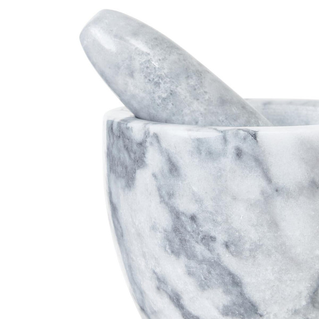 Premier Housewares Salerno Grey Marble Tapered Mortar And Pestle