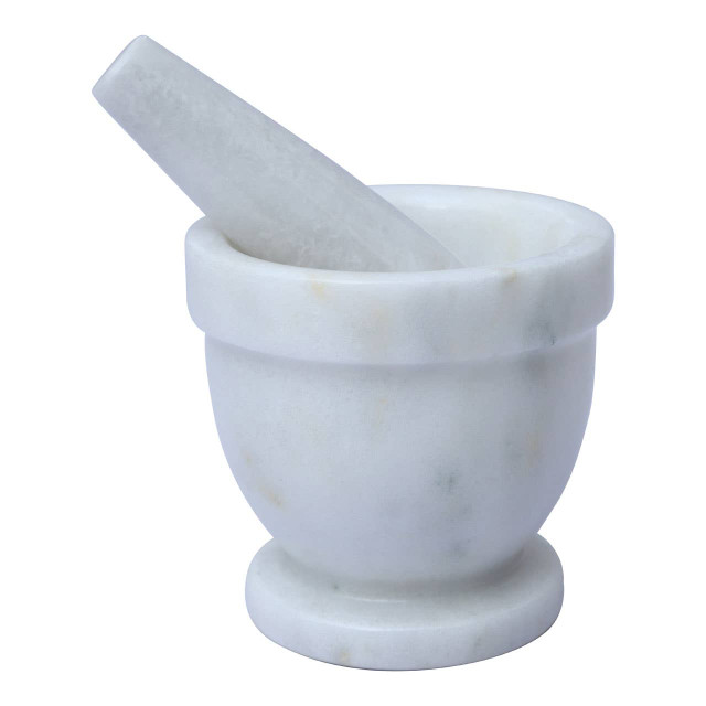 Premier Housewares Salerno White Marble Mortar And Pestle Set