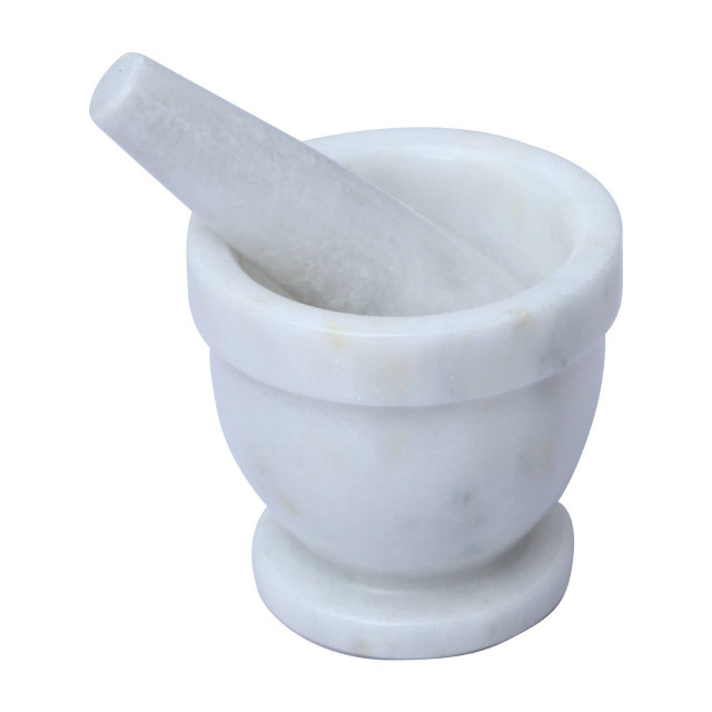 Premier Housewares Salerno White Marble Mortar And Pestle Set