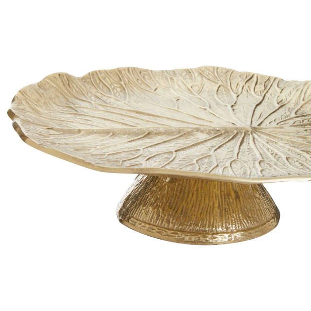 Premier Housewares Salma Gold Finish Lotus Leaf Cake Stand