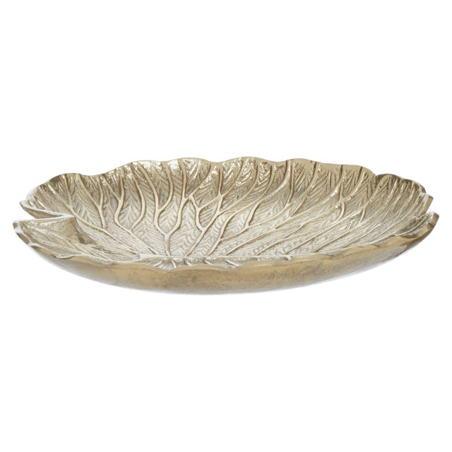 premier housewares Salma Large Gold Finish Lotus Leaf Plate