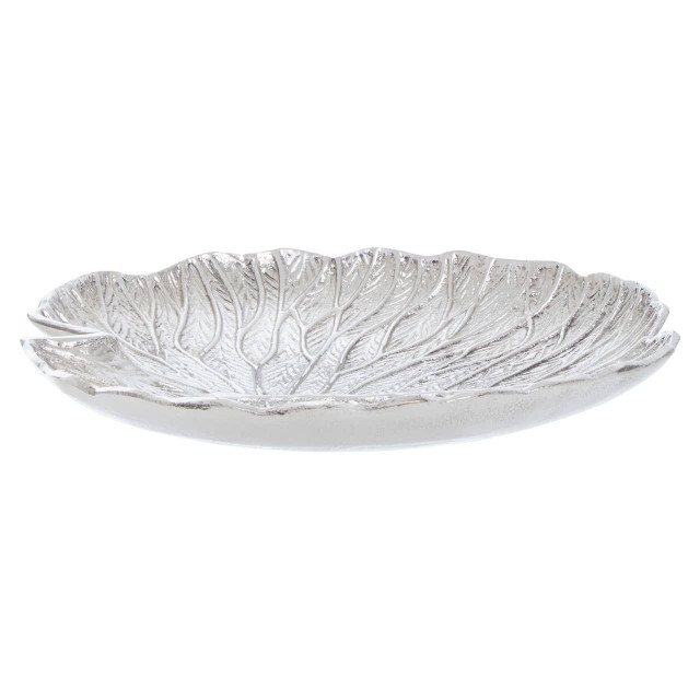 premier housewares Salma Large Silver Finish Lotus Leaf Plate
