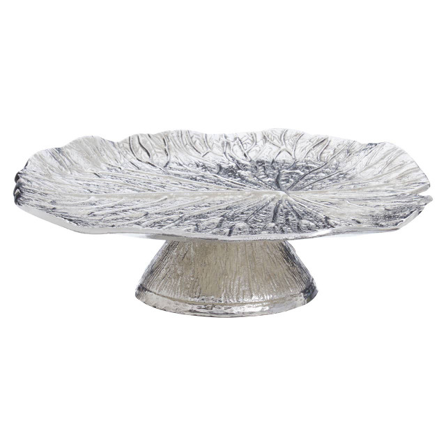 Premier Housewares Salma Silver Finish Lotus Leaf Cake Stand