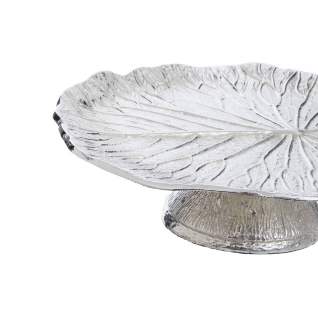 Premier Housewares Salma Silver Finish Lotus Leaf Cake Stand