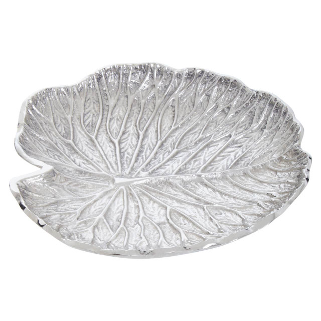 Premier Housewares Salma Small Silver Finish Lotus Leaf Plate