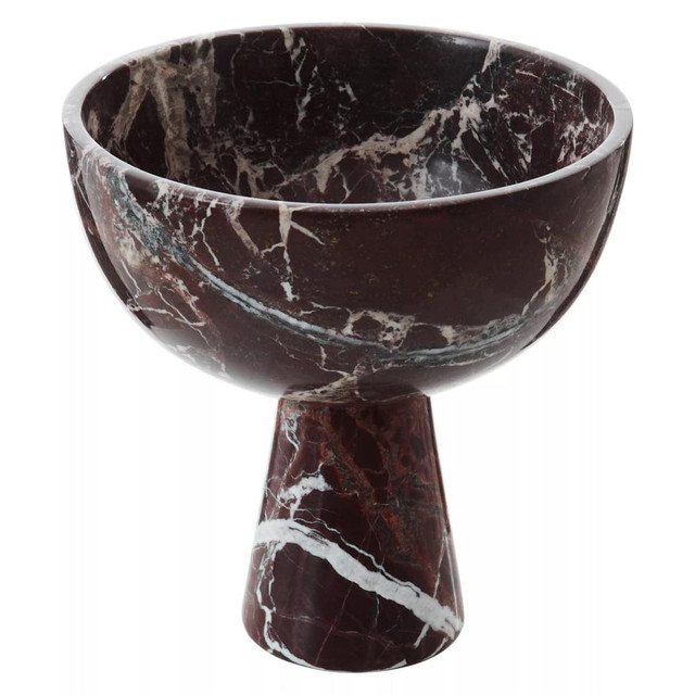 Premier Housewares Salmo Large Red Marble Pedestal Bowl