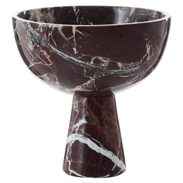 premier housewares Salmo Large Red Marble Pedestal Bowl