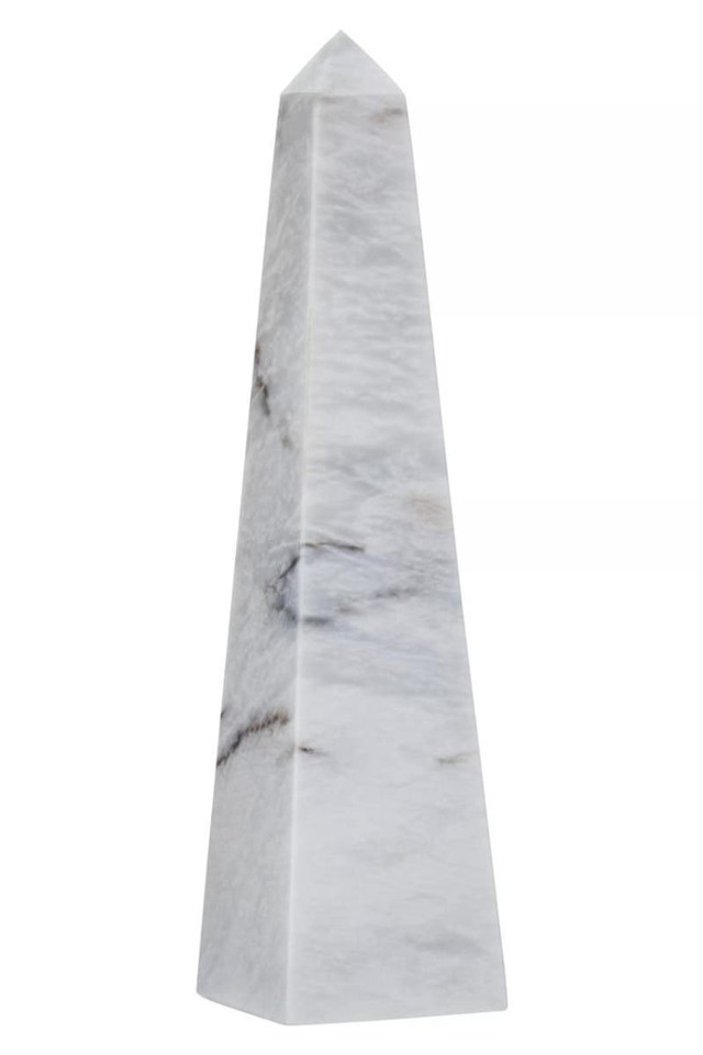 Premier Housewares Salmo Large White Marble Obelisk