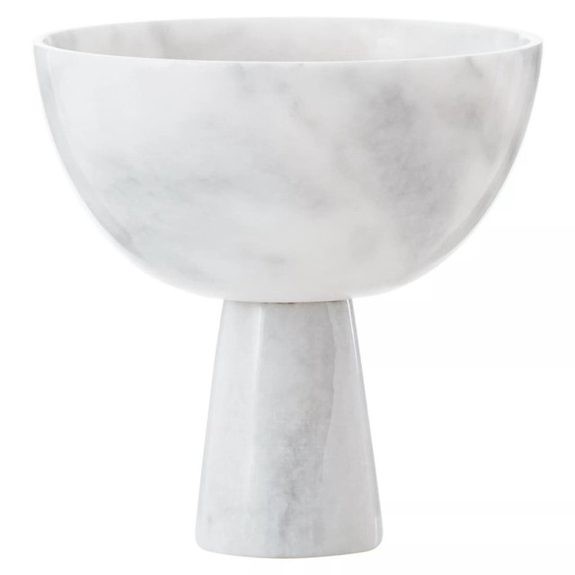 Premier Housewares Salmo Large White Marble Pedestal Bowl