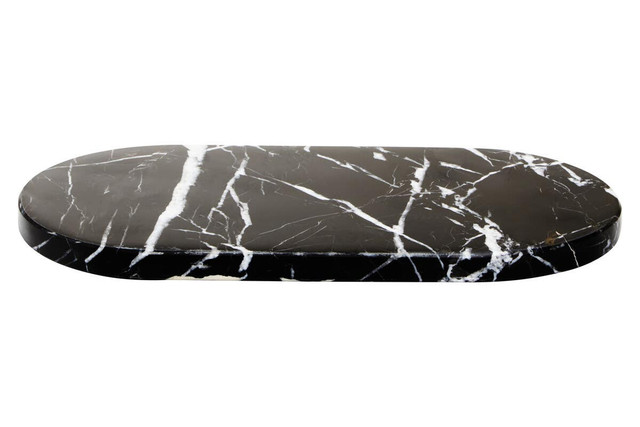 Premier Housewares Salmo Oval Black Marble Chopping And Serving Board