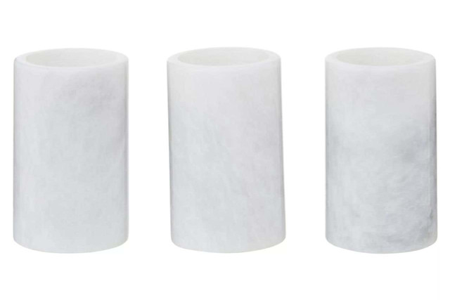 Premier Housewares Salmo Set Of Three White Marble Tealight Holders