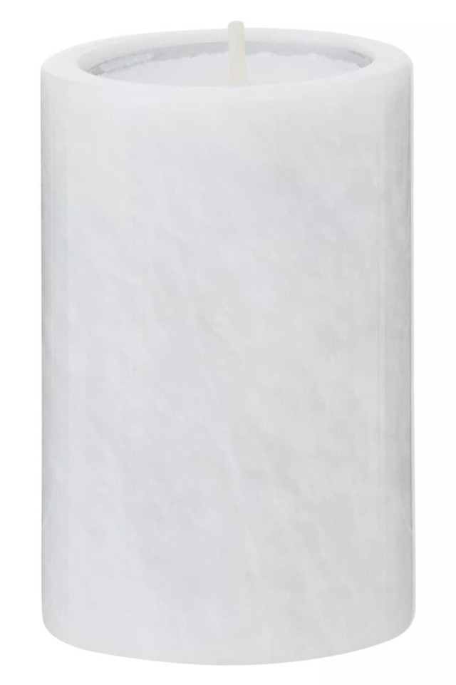 Premier Housewares Salmo Set Of Three White Marble Tealight Holders