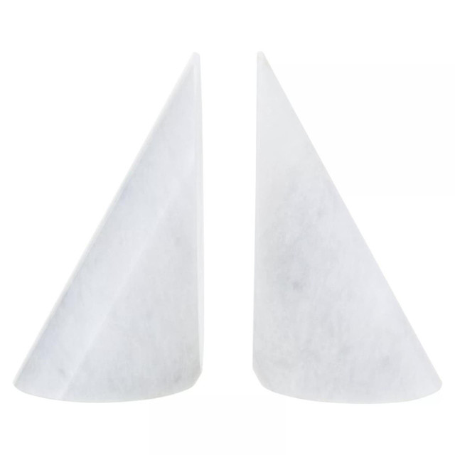 Premier Housewares Salmo Set Of Two White Marble Bookends